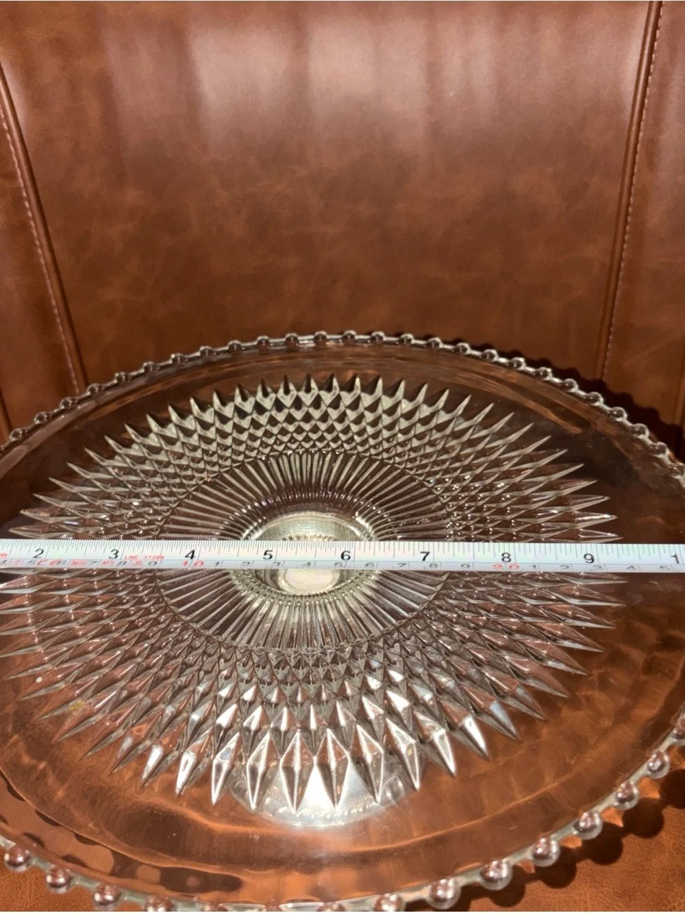 Vintage Duchin Sterling Silver removable Bottom Glass Pedestal Cake Stand 10.5 - Picture 10 of 10